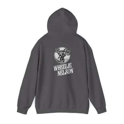 Wheelie Nelson-Black & White (Dark) Hoodie