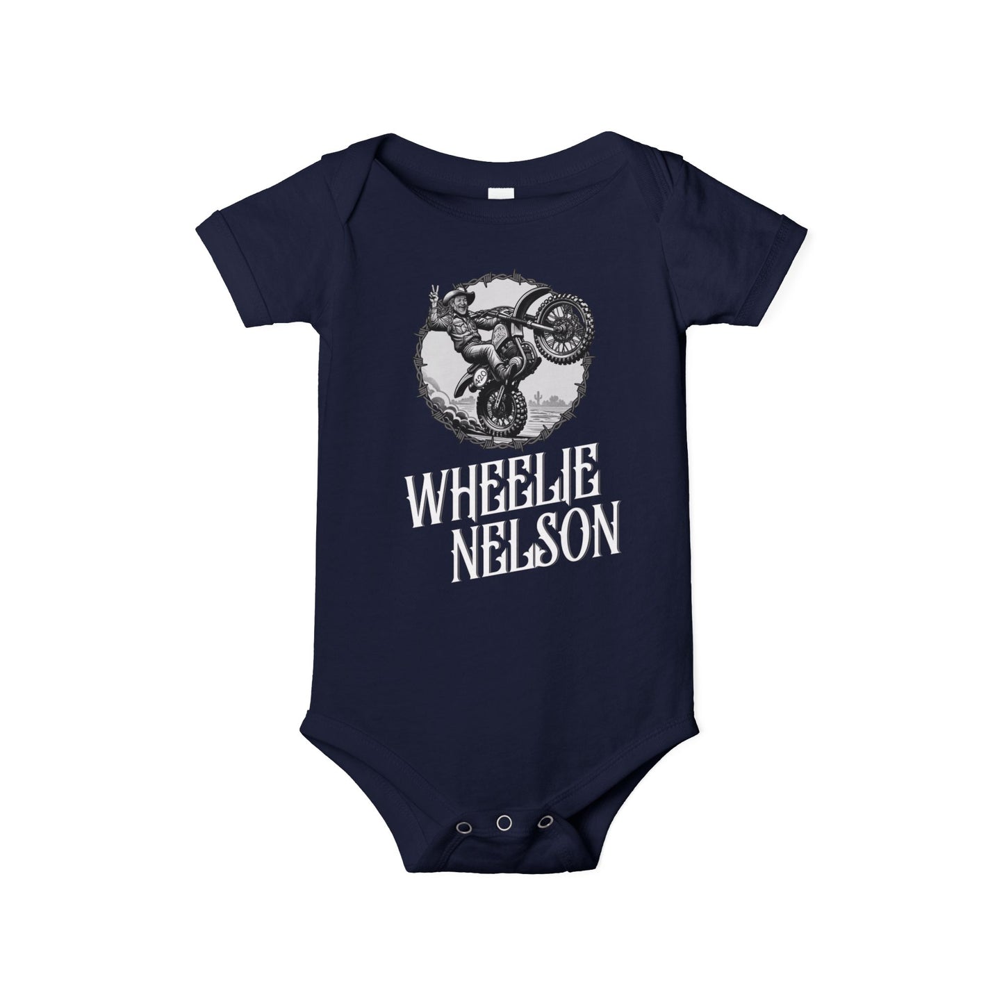 Black & White Wheelie Nelson Infant One Piece