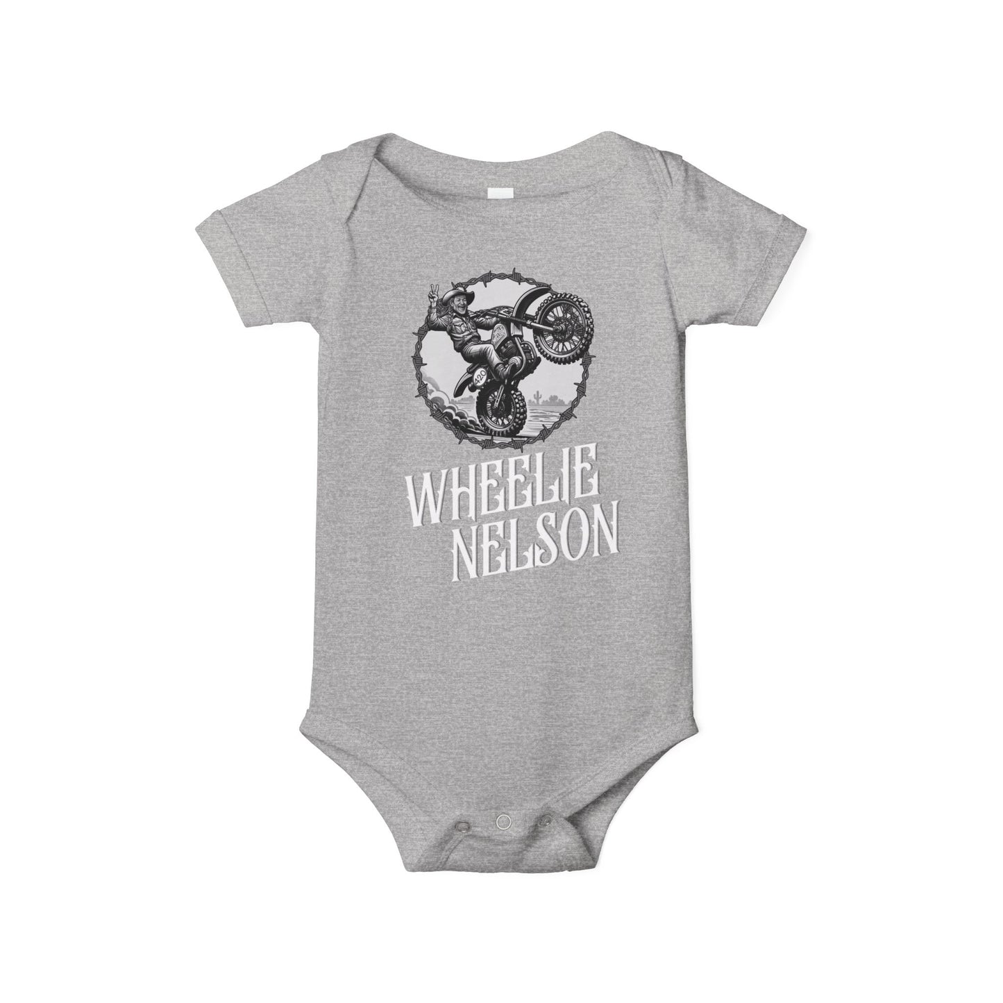 Black & White Wheelie Nelson Infant One Piece