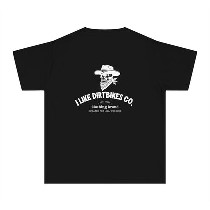 Youth I like dirtbikes outlaw tee- white font