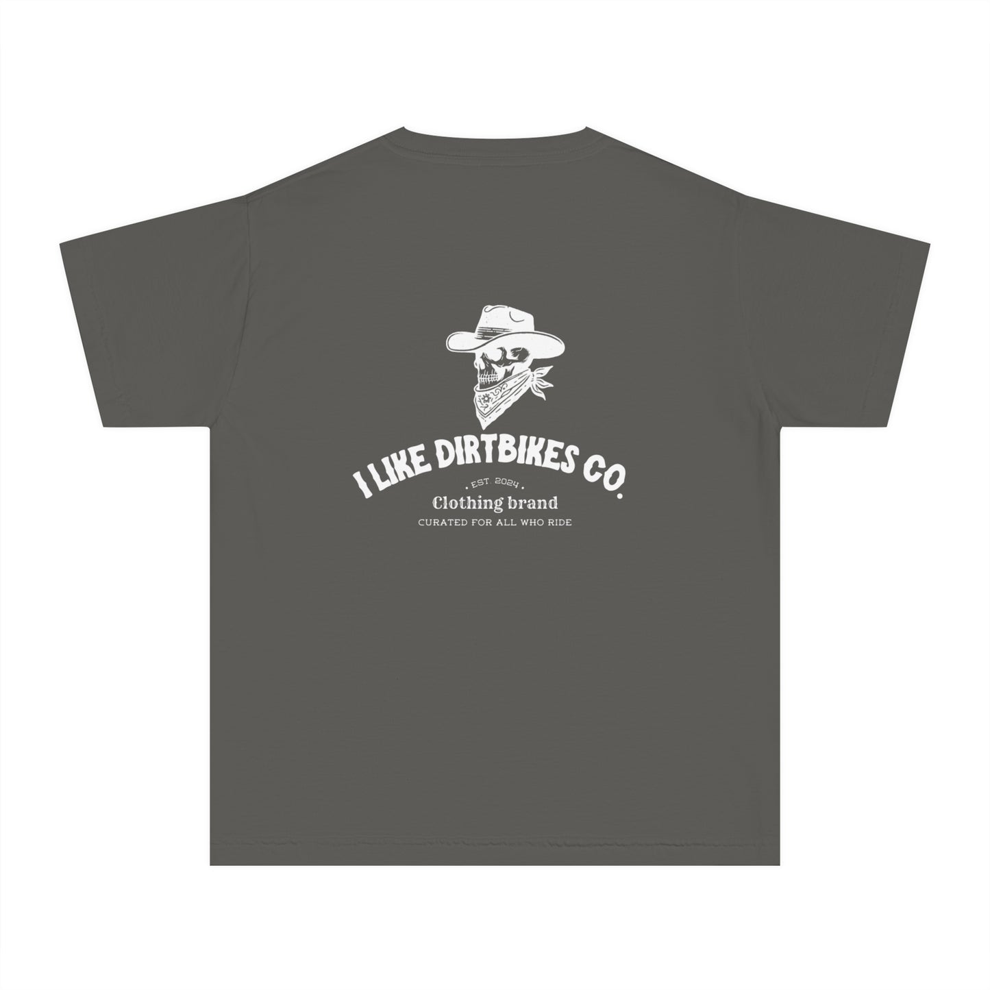 Youth I like dirtbikes outlaw tee- white font