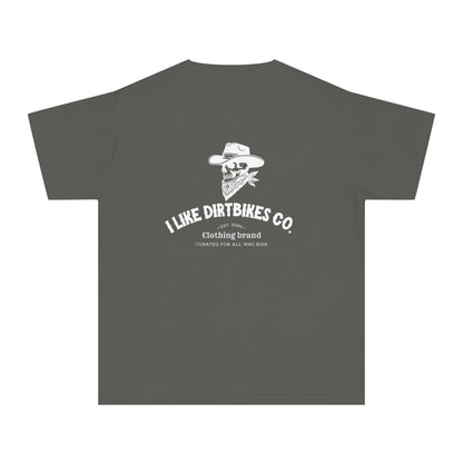 Youth I like dirtbikes outlaw tee- white font